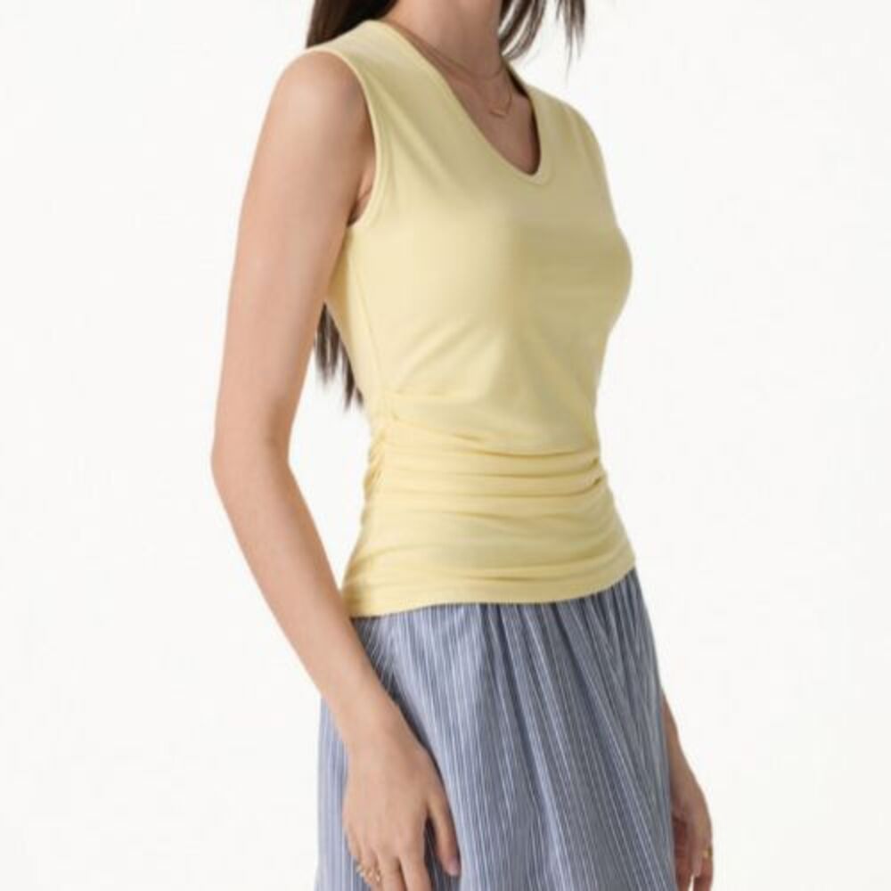 OGL Eco SkinKiss Butter Yellow U Neck Side Tucked Brami Bra Tank Size XL 14-16